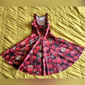 Black Milk strawberry reversible skater dress XS